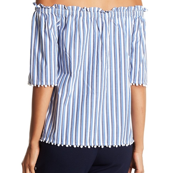 New Trina Turk Aleja Striped Pom Pom Top - Picture 2 of 2